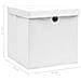 Scatole Portaoggetti con Coperchi 4pz Bianco 32x32x32cm Tessuto - Foto miniatura 6
