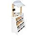 , Gioco Commerciante Di Legno 48 * 22,5 * 99 Cm Grande Venditore Stand Imitazione Gioco Registratore Di Cassa E Terminale Di Pagamento E Accessori (lavagna, Etichette) Conforme Ce E En - Foto miniatura 3