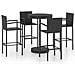 Set Bar da Giardino 5 pz in Polyrattan Nero - Foto miniatura 1