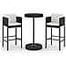 Set Bar Da Giardino 3 Pz Con Cuscini Polyrattan Nero - Foto miniatura 2