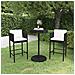 Set Bar Da Giardino 3 Pz Con Cuscini Polyrattan Nero - Foto miniatura 1