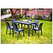 Tavolo Da Esterno Giove, Tavolo Rettangolare Da Giardino, Tavolo Da Giardino Multiuso Effetto Rattan, 100% Made In Italy, 150x90h74 Cm, Antracite - Foto miniatura 1