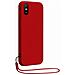 Cover In Silicone Per Xiaomi Redmi 9a Con Cinturino Da Polso Abbinato, Rosso - Foto miniatura 1