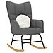 Sedia A Dondolo Grigio Scuro In Tessuto - Foto miniatura 1