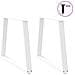 Gambe Per Tavolo Pranzo A V 2 Pz Bianco 70x(72-73,3)cm Acciaio - Foto miniatura 3