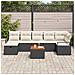 Set di divani da giardino 8 pezzi con cuscini in rattan nero, Divano da giardino 2 posti con cuscini in rattan nero - Foto miniatura 3