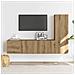Mobili TV a Parete 3 pz Rovere Artigianale in Legno Multistrato - Foto miniatura 3