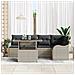 Set Divano da Giardino 6 Pezzi con Cuscini Grigio Chiaro in Polyrattan, Divano da Giardino 2 Posti con Cuscini Grigio Chiaro in Polyrattan - Foto miniatura 3