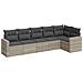 Set Divano da Giardino 6pz con Cuscini Grigio Chiaro Polyrattan - Foto miniatura 1