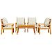 Set Salotto da Giardino 5 pz con Cuscini Legno Massello Acacia - Foto miniatura 3