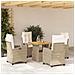 Set da Pranzo da Giardino 5 pz con Cuscini Beige in Polyrattan - Foto miniatura 2