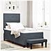 Letto Box Spring con Materasso e Panchina Grigio Scuro 100x200 cm Velluto - Foto miniatura 2