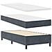Letto Box Spring con Materasso e Panchina Grigio Scuro 100x200 cm Velluto - Foto miniatura 3