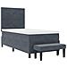 Letto Box Spring con Materasso e Panchina Grigio Scuro 100x200 cm Velluto - Foto miniatura 8