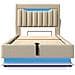 Letto Imbottito Idraulico 90x200cm, Letto Matrimoniale, Letto Contenitore Con Connessioni Usb E Tipo C, Illuminazione Led A Testa E Piedi Del Letto, Biancheria, Beige, Senza Materasso - Foto miniatura 3
