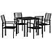 Set da Pranzo per Giardino 5 pcs Nero Rattan in PVC - Foto miniatura 1