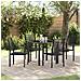Set da Pranzo per Giardino 5 pcs Nero Rattan in PVC - Foto miniatura 2