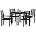Set da Pranzo per Giardino 5 pcs Nero Rattan in PVC - Foto miniatura 3