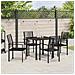 Set da Pranzo per Giardino 5 pcs Nero Rattan in PVC - Foto miniatura 4