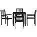 Set da Pranzo per Giardino 5 pcs Nero Rattan in PVC - Foto miniatura 7