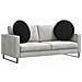 Cuscini per Seduta 2 pcs Nero Ø 40 x 13 cm Velluto - Foto miniatura 3