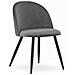 BELLO Chair Set di 4 sedie in velluto grigio scuro con gambe nere - Foto miniatura 2