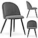 BELLO Chair Set di 4 sedie in velluto grigio scuro con gambe nere - Foto miniatura 7
