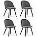 BELLO Chair Set di 4 sedie in velluto grigio scuro con gambe nere - Foto miniatura 1