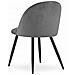 BELLO Chair Set di 4 sedie in velluto grigio scuro con gambe nere - Foto miniatura 5