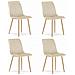 Sedia JEWA in velluto beige chiaro con gambe color legno x4 - Foto miniatura 1