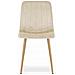Sedia JEWA in velluto beige chiaro con gambe color legno x4 - Foto miniatura 4