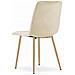 Sedia JEWA in velluto beige chiaro con gambe color legno x4 - Foto miniatura 6