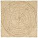 Tappeto Naturale e Bianco 160 x 160 cm Juta - Foto miniatura 1