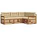 Set di divani da esterno con cuscino 4 pcs Naturale e Beige - Foto miniatura 1