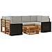 Set di divani da esterno 7 pcs Naturale e Grigio Chiaro - Foto miniatura 1