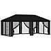 Copertura Gazebo con Pareti Laterali 6 x 3 m Nero Poliestere - Foto miniatura 1
