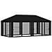 Copertura Gazebo con Pareti Laterali 6 x 3 m Nero Poliestere - Foto miniatura 3