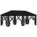 Copertura Gazebo con Pareti Laterali 6 x 3 m Nero Poliestere - Foto miniatura 4