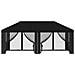 Copertura Gazebo con Pareti Laterali 6 x 3 m Nero Poliestere - Foto miniatura 5
