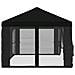 Copertura Gazebo con Pareti Laterali 6 x 3 m Nero Poliestere - Foto miniatura 6