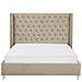 Letto Imbottito Con Rete A Doghe Beige 180 X 200 Cm Lubbon - Foto miniatura 3