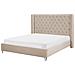 Letto Imbottito Con Rete A Doghe Beige 180 X 200 Cm Lubbon - Foto miniatura 17