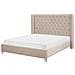Letto Imbottito Con Rete A Doghe Beige 180 X 200 Cm Lubbon - Foto miniatura 24