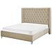 Letto Imbottito Con Rete A Doghe Beige 180 X 200 Cm Lubbon - Foto miniatura 1