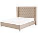 Letto Imbottito Con Rete A Doghe Beige 180 X 200 Cm Lubbon - Foto miniatura 35