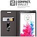 Custodia Compatibile Con Lg G3 In Grigio Nero - Coperchio Protettiva Con Chiusura Magnetica, Funzione Stand E Tasca Per Le Carte - Foto miniatura 3