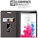 Custodia Compatibile Con Lg G3 In Grigio Nero - Coperchio Protettiva Con Chiusura Magnetica, Funzione Stand E Tasca Per Le Carte - Foto miniatura 6