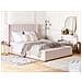 Letto Matrimoniale In Velluto Rosa Pastello Con Cassapanca 180 X 200 Cm Noyers - Foto miniatura 4