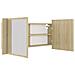 Armadietto a Specchio con Luci LED Rovere Sonoma in Acrilico - Foto miniatura 4