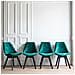 Set Di 4 Sedie In Velluto Verde Nora Con Cuscino - Foto miniatura 2